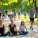 Health Kendra | A vibrant illustration of a healthy lifestyle featuring nutritious foods, exercise, and mindfulness activities.