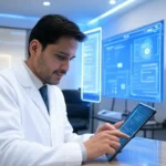Indian doctors in telemedicine providing AI-powered remote healthcare services to patients worldwide.