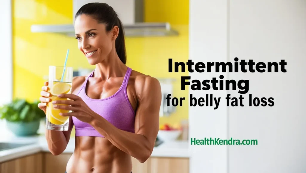 Intermittent fasting for belly fat loss – a woman holding a healthy drink