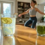 Home remedies and exercises for weight loss – lemon water and jumping jacks in action.