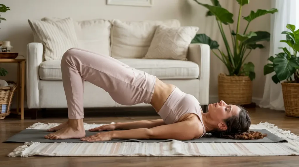 Bridge Pose for pelvic floor exercises for postpartum women