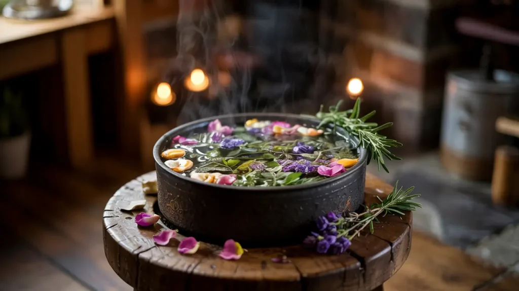 Herbal setup showing benefits of vaginal steaming