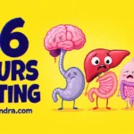 Cartoon organs expressing 36-hours fasting emotions